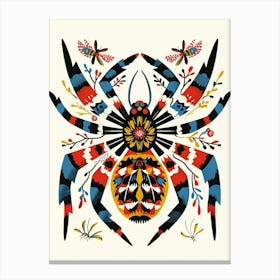 Colourful Insect Illustration Spider 6 Canvas Print