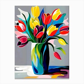 Tulips In A Vase Canvas Print