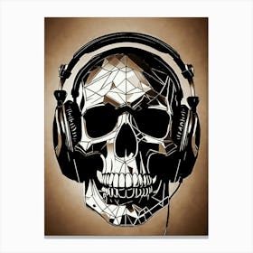 Skull With Headphones 97 Canvas Print