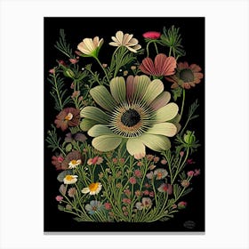 Cosmos 1 Floral Botanical Vintage Poster Flower Canvas Print