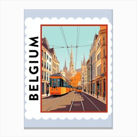 Belgium 2 Travel Stamp Poster Canvas Print