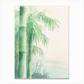 Bamboo Tree Atmospheric Watercolour Painting 6 Canvas Print