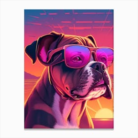 Boxer Dog Sunset Canvas Print