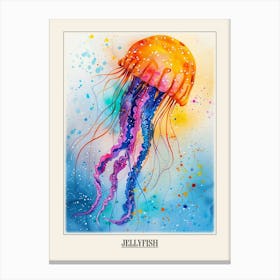 Jellyfish Colourful Watercolour 1 Poster Canvas Print