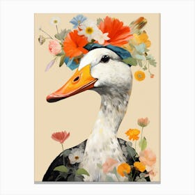 Bird With A Flower Crown Duck 2 Canvas Print