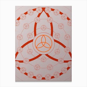 Geometric Abstract Glyph Circle Array in Tomato Red n.0250 Canvas Print
