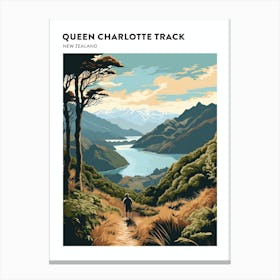 Queen Charlotte Track New Zealand 4 Hiking Trail Landscape Poster Canvas Print