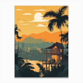 French Guiana 1 Travel Illustration Canvas Print