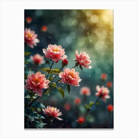 Pink Flowers In The Sunlight Canvas Print