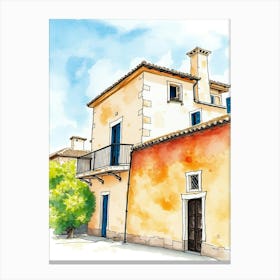 Watercolor Of A House 1 Canvas Print