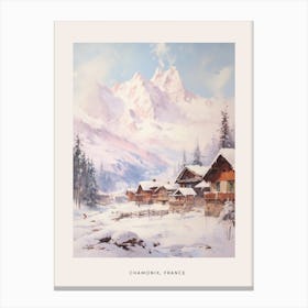 Dreamy Winter Painting Poster Chamonix France Canvas Print