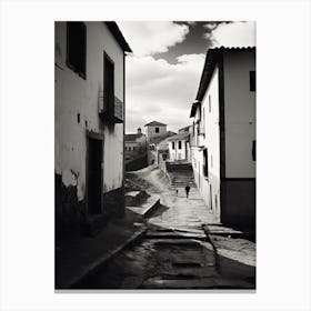 Cuenca, Spain, Black And White Analogue Photography 3 Canvas Print