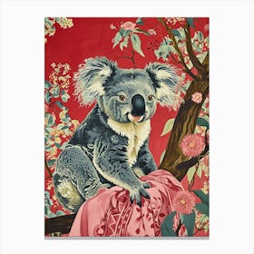 Floral Animal Painting Koala 4 Canvas Print