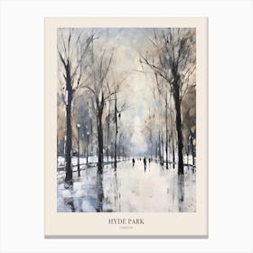 Winter City Park Poster Hyde Park London 3 Canvas Print