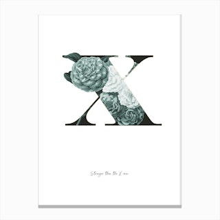 Flower Alphabet X Canvas Print