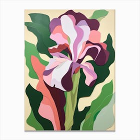 Cut Out Style Flower Art Iris 2 Canvas Print