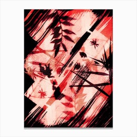 Abstract black and red natural chaos Canvas Print