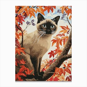 Tokinese Cat Relief Illustration 2 Canvas Print