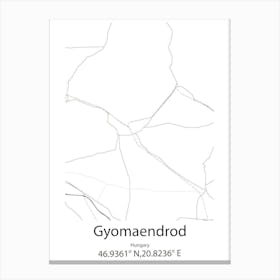 Gyomaendrod,Hungary Minimalist Map Canvas Print