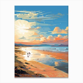 A Vibrant Painting Of Dornoch Beach Highlands Scotland 3 Canvas Print
