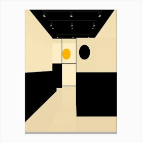 Black And White bauhaus geometric Room Canvas Print