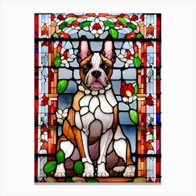 Boston Terrier Stained Glass Canvas Print