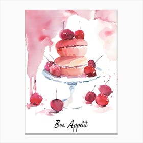 Bon Appetit Watercolor Canvas Print