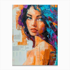 Abstract Girl Fractal Painting Canvas Print