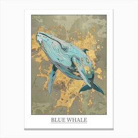 Blue Whale Precisionist Illustration 2 Poster Canvas Print
