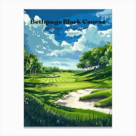 Bethpage Black Course New York Golf Digital Travel Art Canvas Print