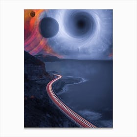 Traffic Road To Black Hole Canvas Print