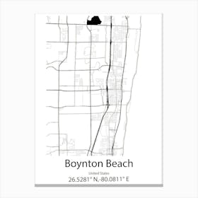 Boynton Beach,United States Minimalist Map Canvas Print