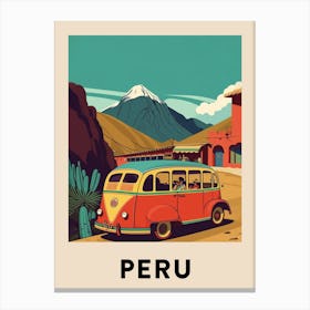 Peru 3 Vintage Travel Poster Canvas Print