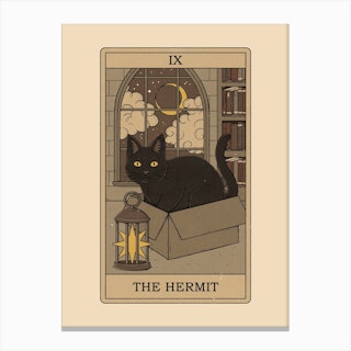 The Hermit   Cats Tarot Canvas Print
