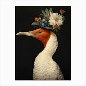 Bird With A Flower Crown Canvasback 1 Canvas Print