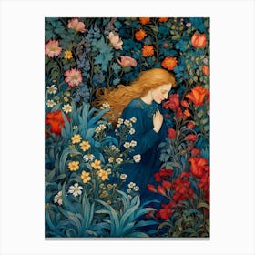 Girl In A Garden Canvas Print