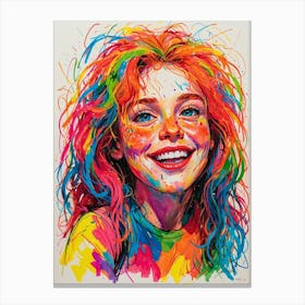 Girl In Bright Colors Canvas Print