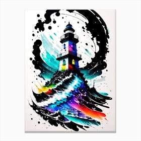 Lighthouse Painting Canvas Print