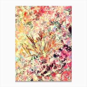 Impressionist Dwarf Crested Iris Botanical Painting in Blush Pink and Gold Canvas Print