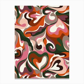 Abstract Retro Hearts 1 Canvas Print