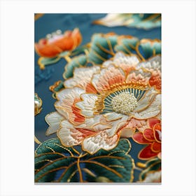 Lotus Flower Embroidery 4 Canvas Print