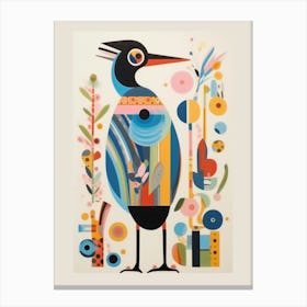 Colourful Scandi Bird Duck 3 Canvas Print