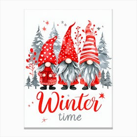 Winter Time Gnomes 1 Canvas Print