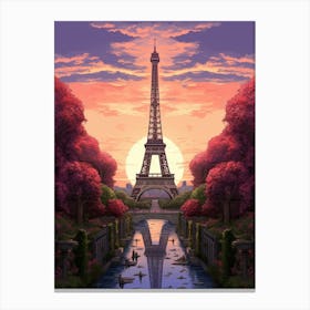 Eiffel Tower Pixel Art 3 Canvas Print