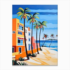 Huntington Beach, California, Matisse And Rousseau Style 4 Canvas Print