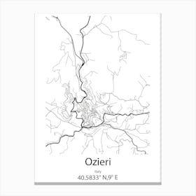 Ozieri,Italy Minimalist Map Canvas Print