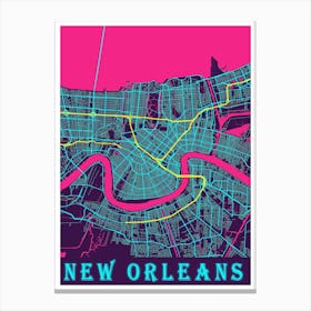 New Orleans Map Poster 1 Canvas Print