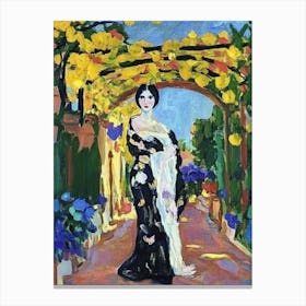 Woman In A Garden Canvas Print