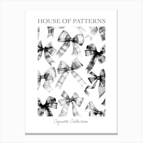 Black And White Bows 3 Pattern Poster Canvas Print