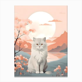 Modern Japandi Cat 5 Canvas Print